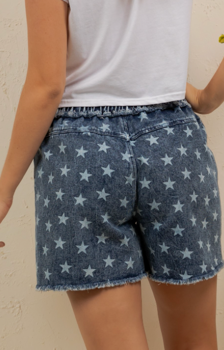Freedom Patch Denim Shorts