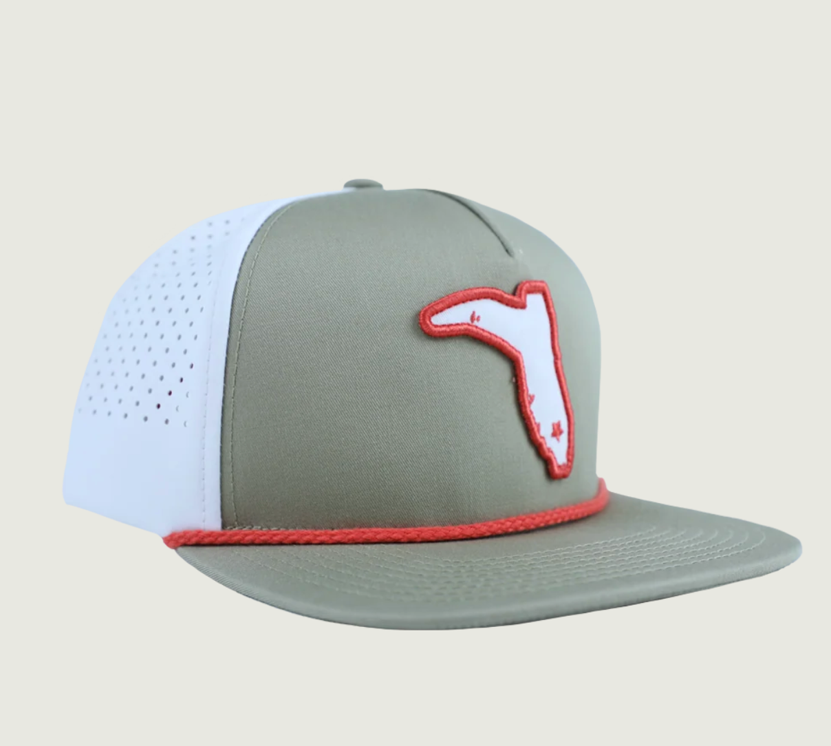 Florida Cracker Hat Tan/White
