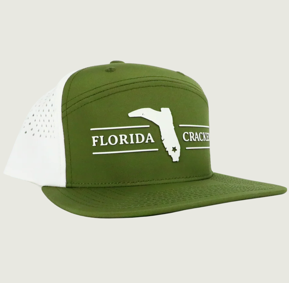 Florida Cracker hat Moss Green/ White