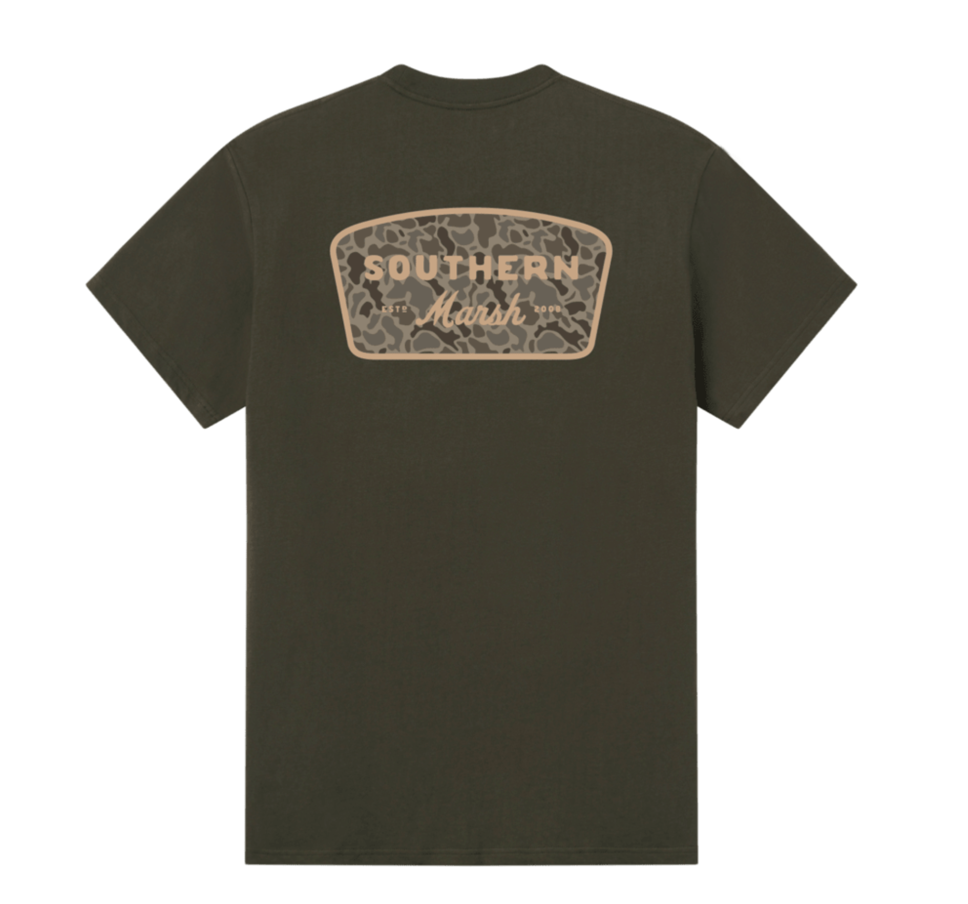Southern Marsh Branding - Retro Camo Tee Dark Olive