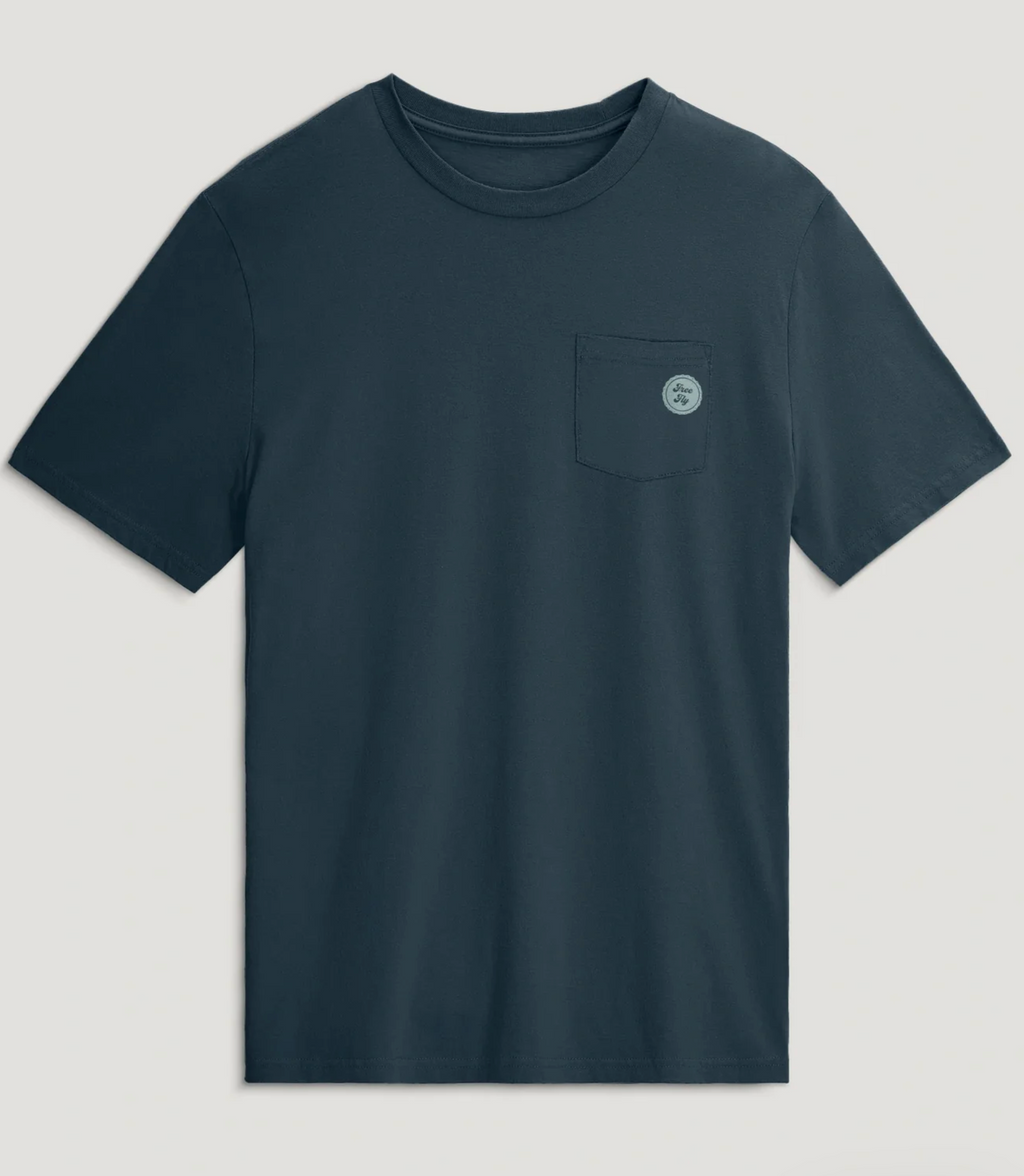 Free Fly Cold Ones Pocket Tee- True Navy