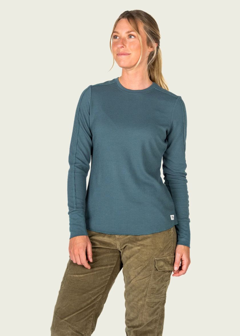 Women's Surfside Waffle Shirt - Mallard Green