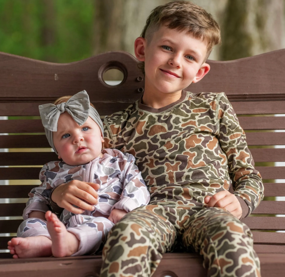 Local Girl Baby Bodysuit Forest Camo Flora
