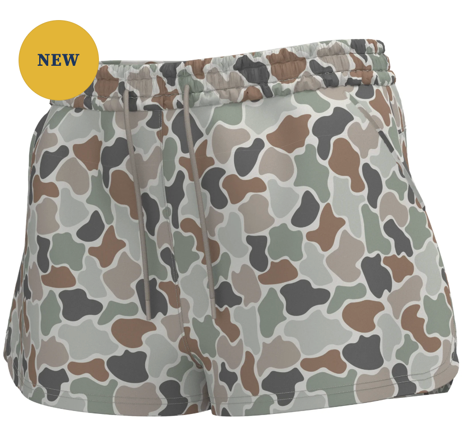 Local Girl Velvet Fleece Shorts-Forest Camo Flora