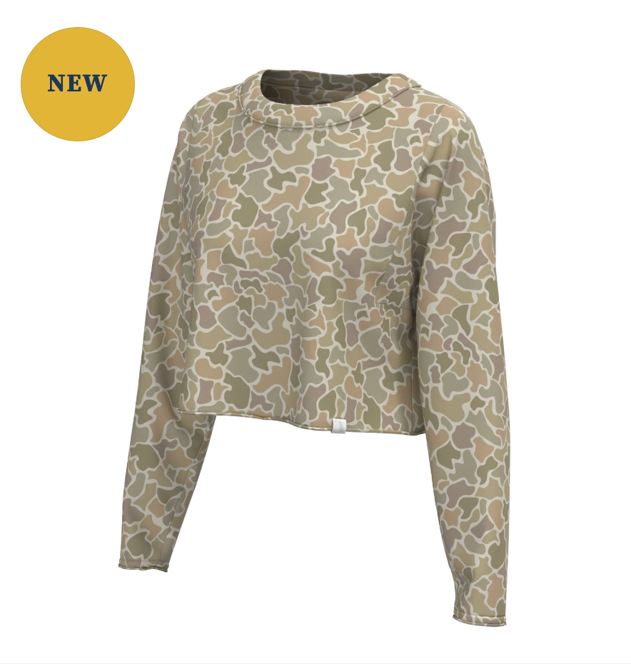 Local Girl Boxy Crop Long Sleeve T-Shirt-Forest Camo Desert