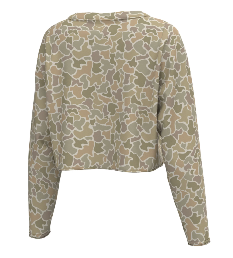 Local Girl Boxy Crop Long Sleeve T-Shirt-Forest Camo Desert