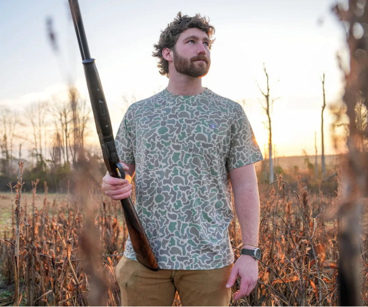 Short Sleeve Heather Performance Shirt-DC Dog & Moon Camo