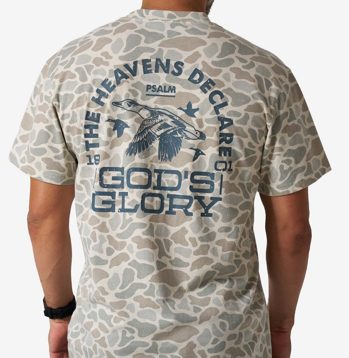 Vintage Washed Tee - God's Glory - Classic Deer Camo
