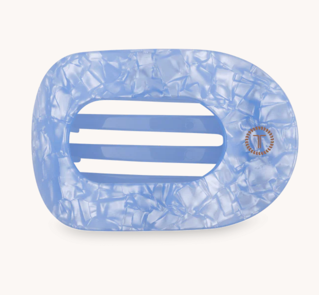 Flat Round Hair Clip - Blue Lagoon