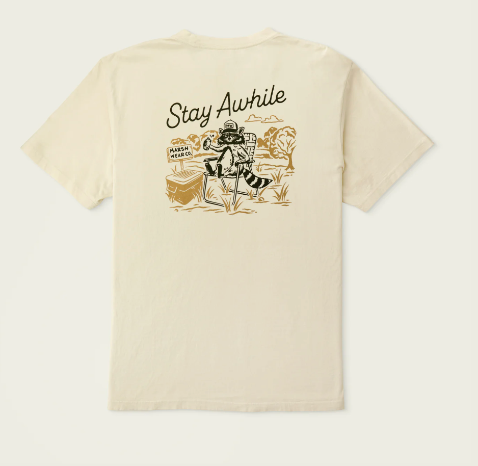 Stay Awhile Vintage White Tee