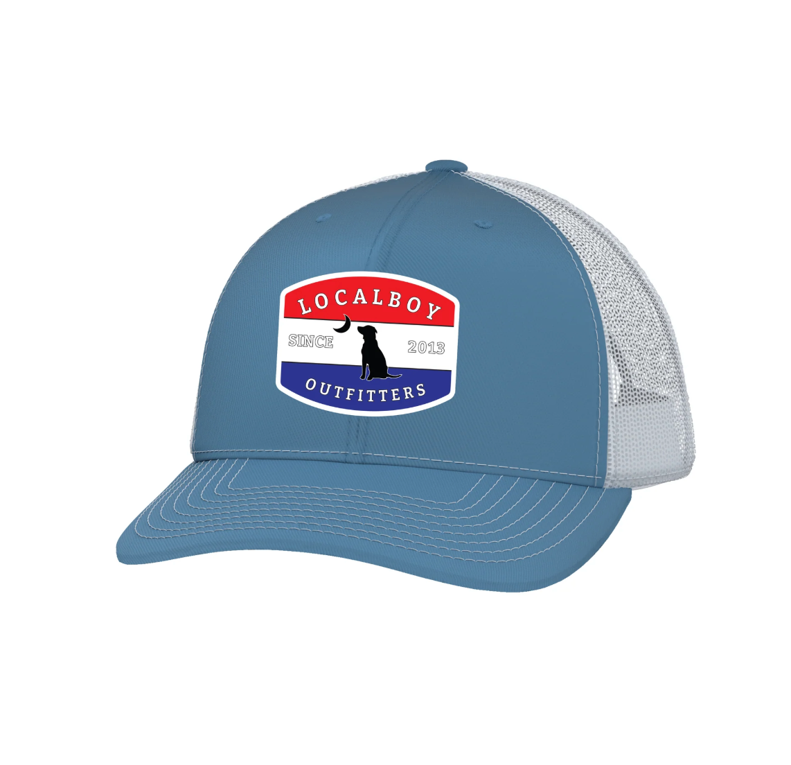 Striped Buckle Patch Trucker Hat