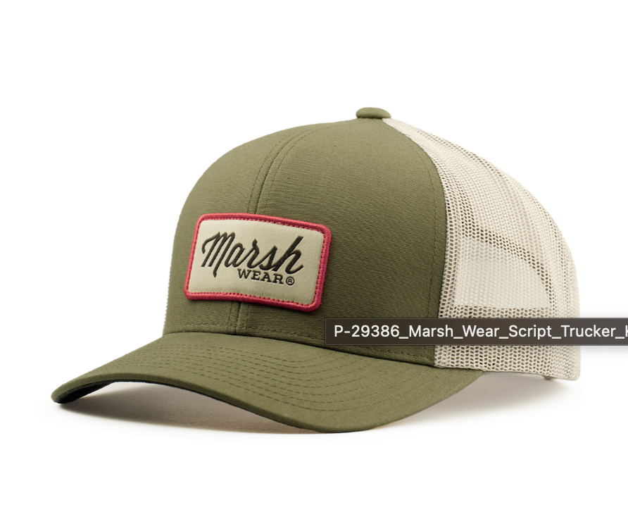 Script Trucker Hat - Olive