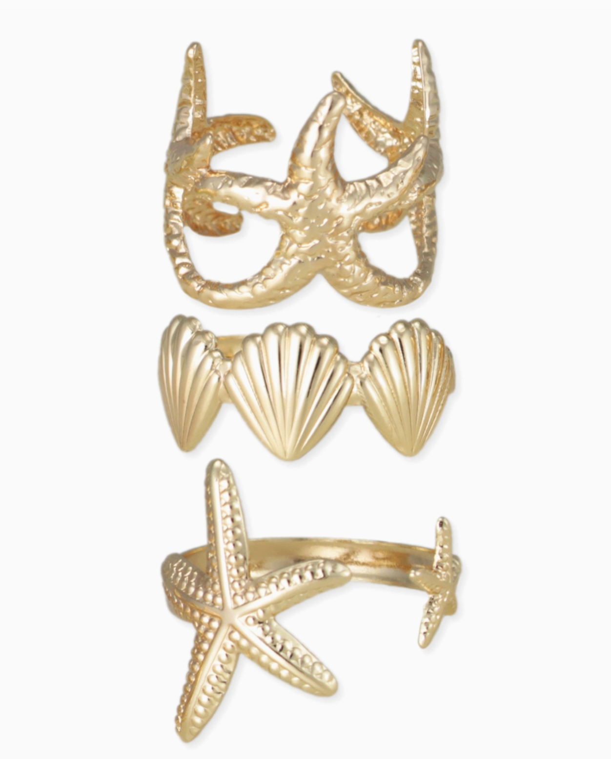 Ocean Vibes Gold Ring Set