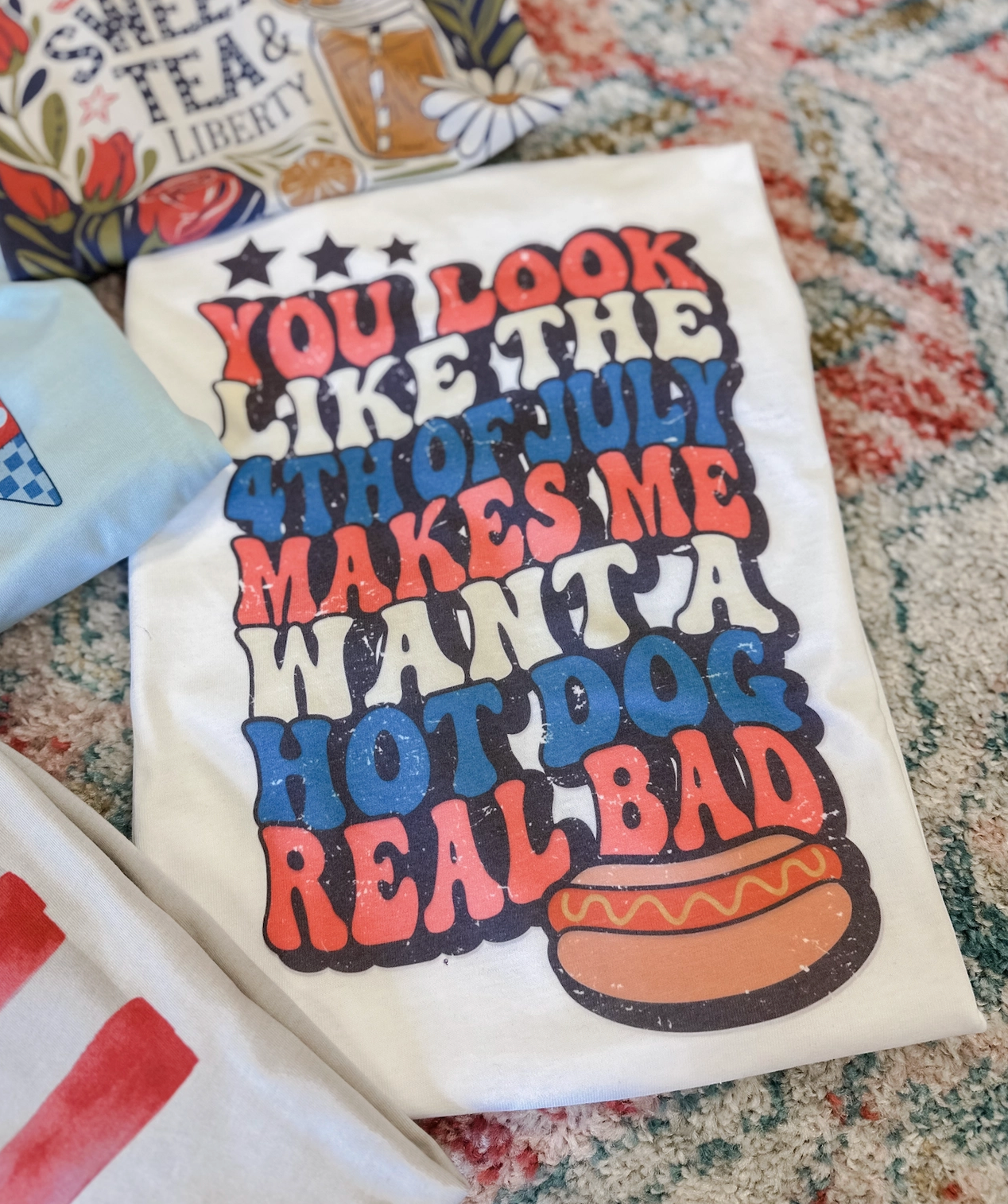 4th of July Hot Dog America Tshirt or Crewneck