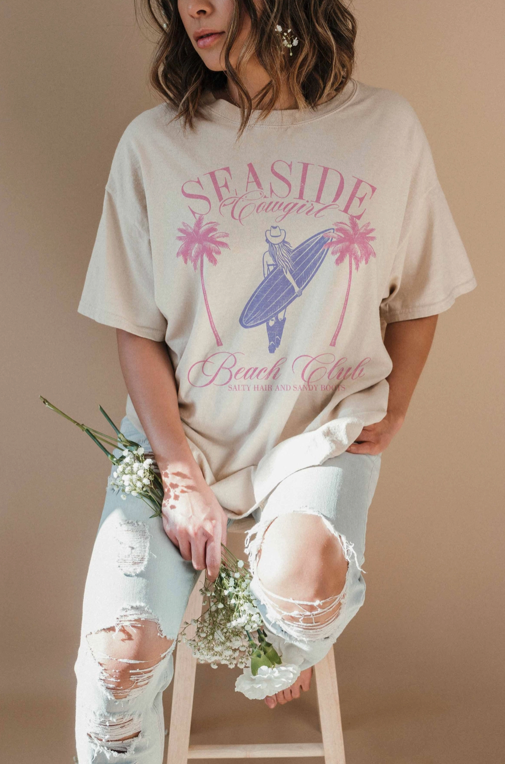 Seaside Cowgirl Beach Oversized Tee