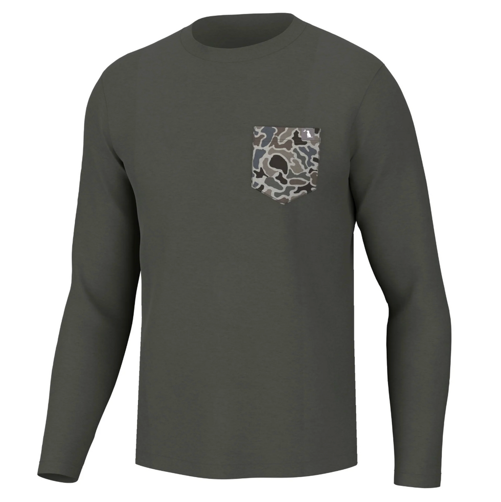 L/S Heather-Blend Crew - Mud