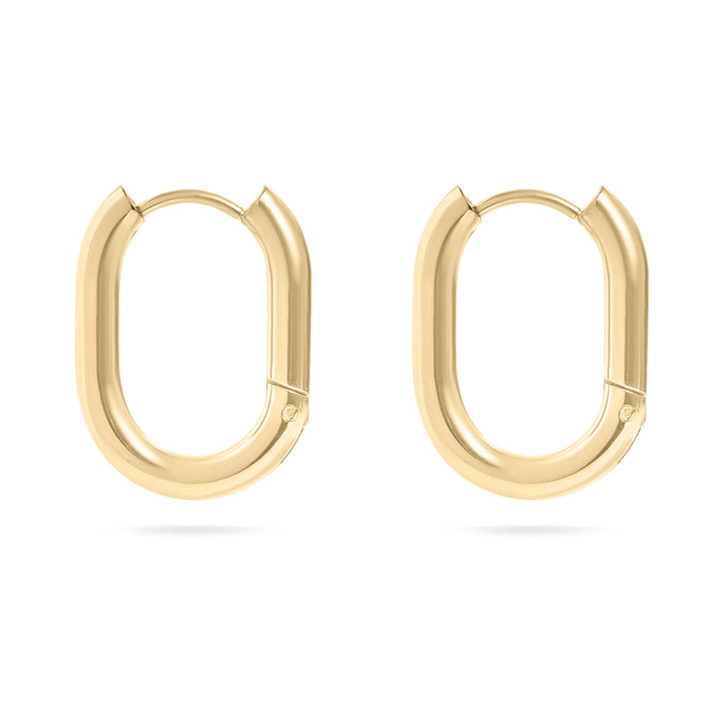 Oval Huggie Earrings