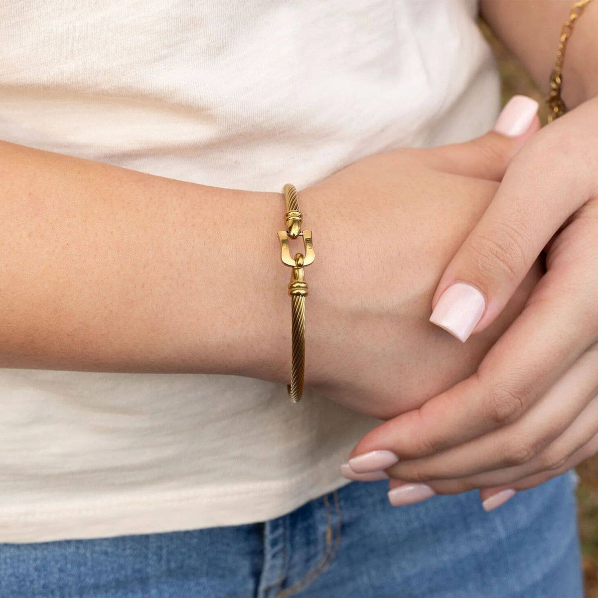 Buckle Clasp Bangle Bracelet