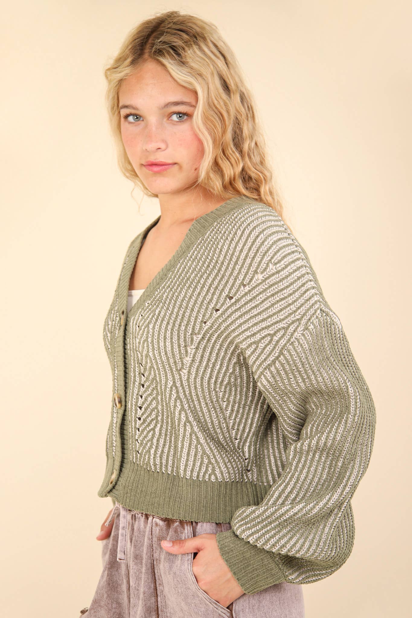 Forest Fade Button Down Cardigan – Plus