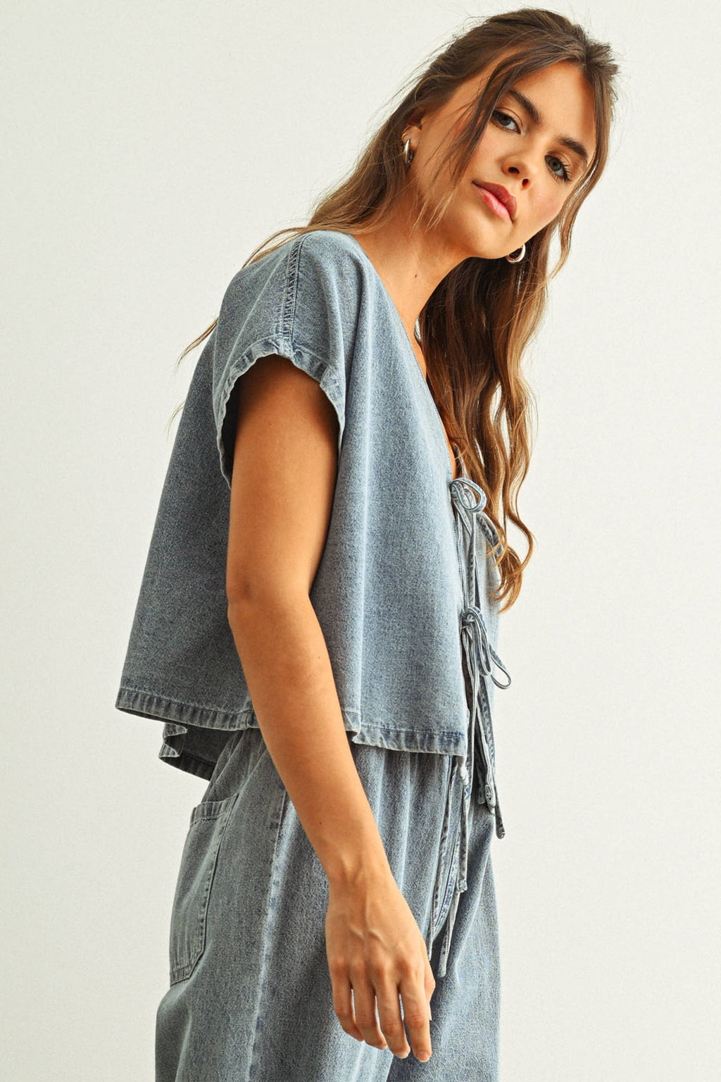 Bluebell Tie Denim Top