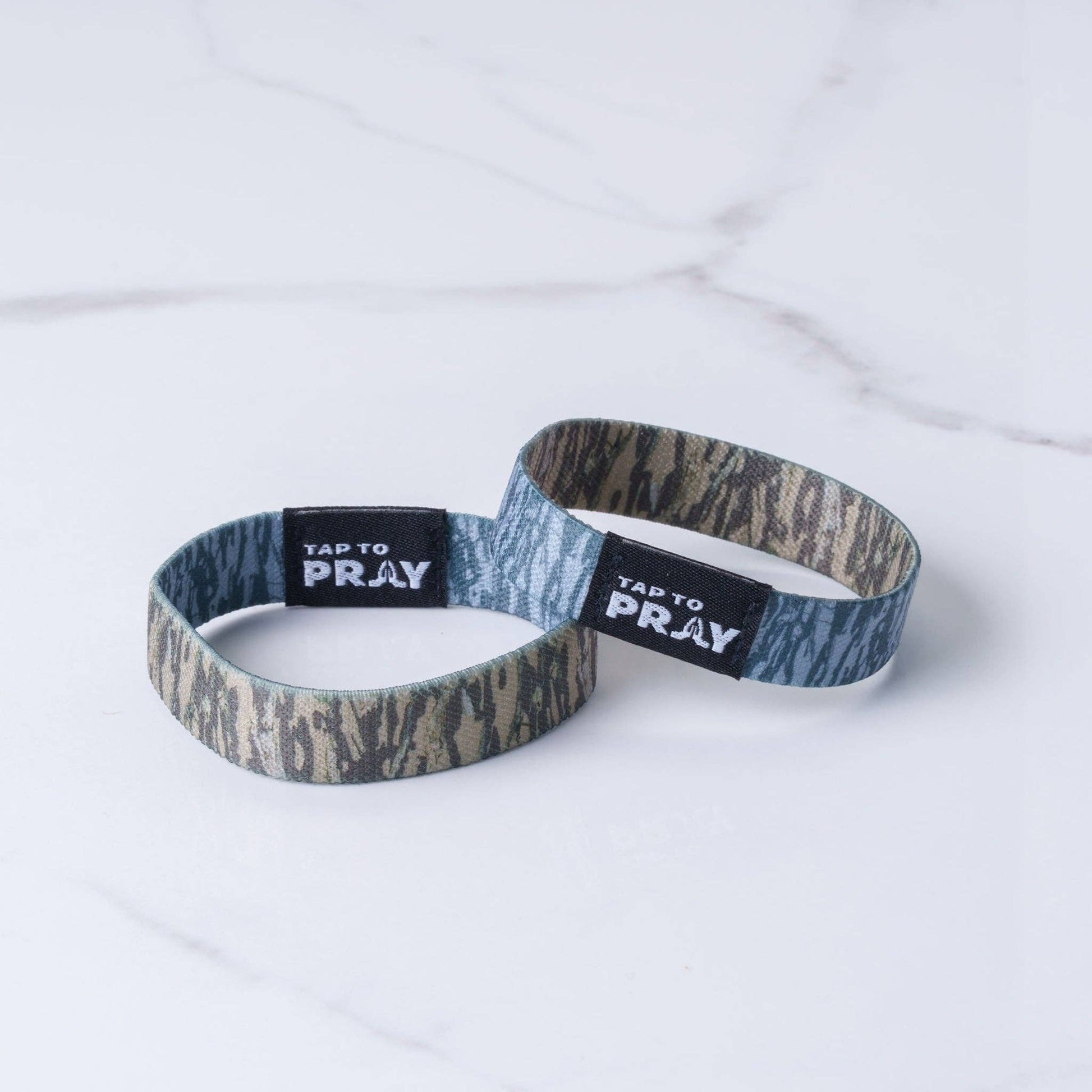 Tap To Pray® Wristband – Tree Bark Camo Brown & Grey