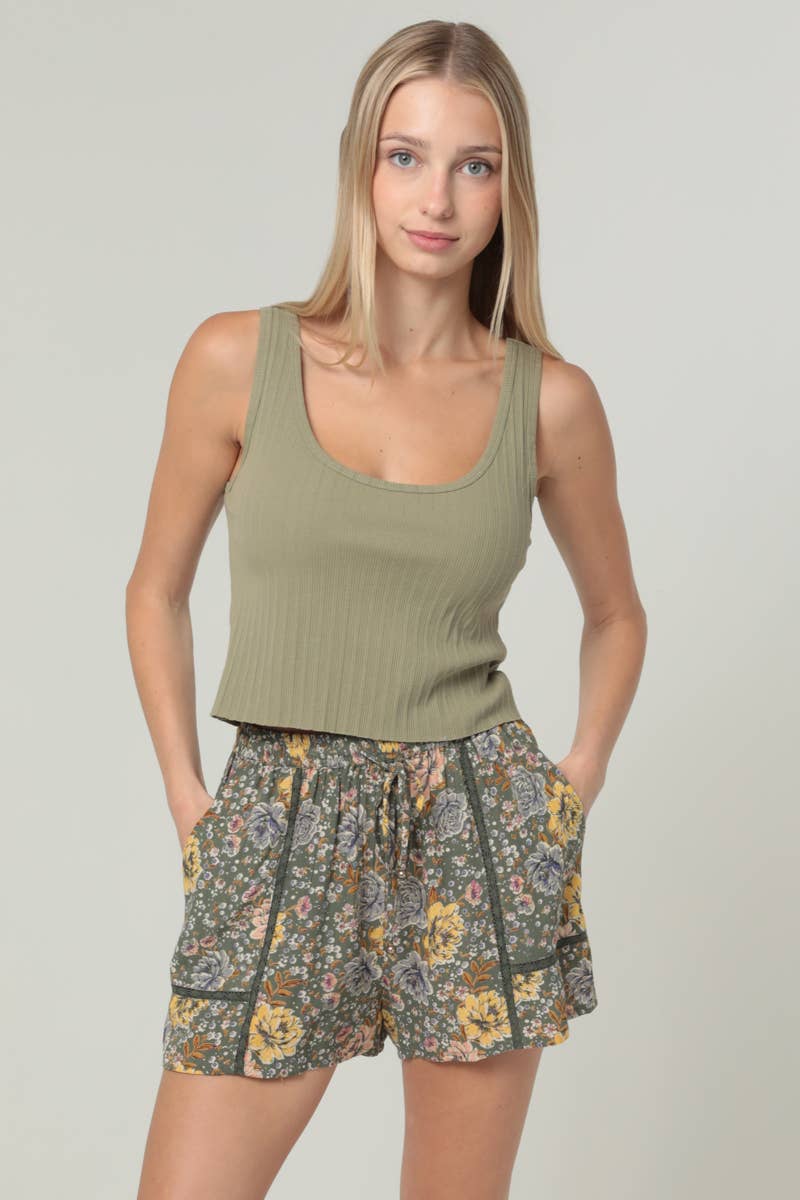 Sweet Meadow Lace Trim Shorts