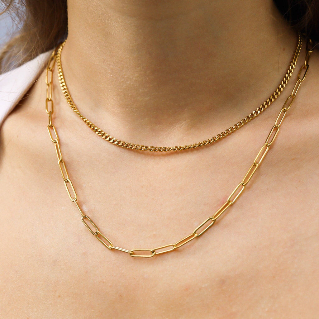 Paperclip Layered Chain Necklace