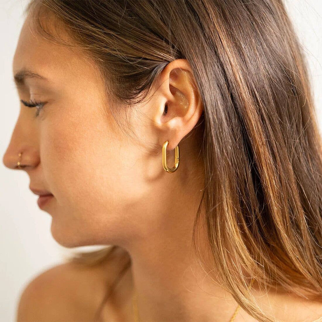Oval Huggie Earrings