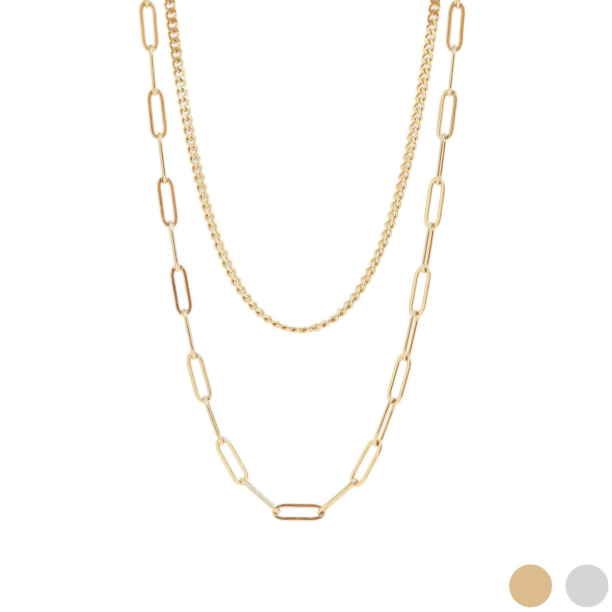 Paperclip Layered Chain Necklace