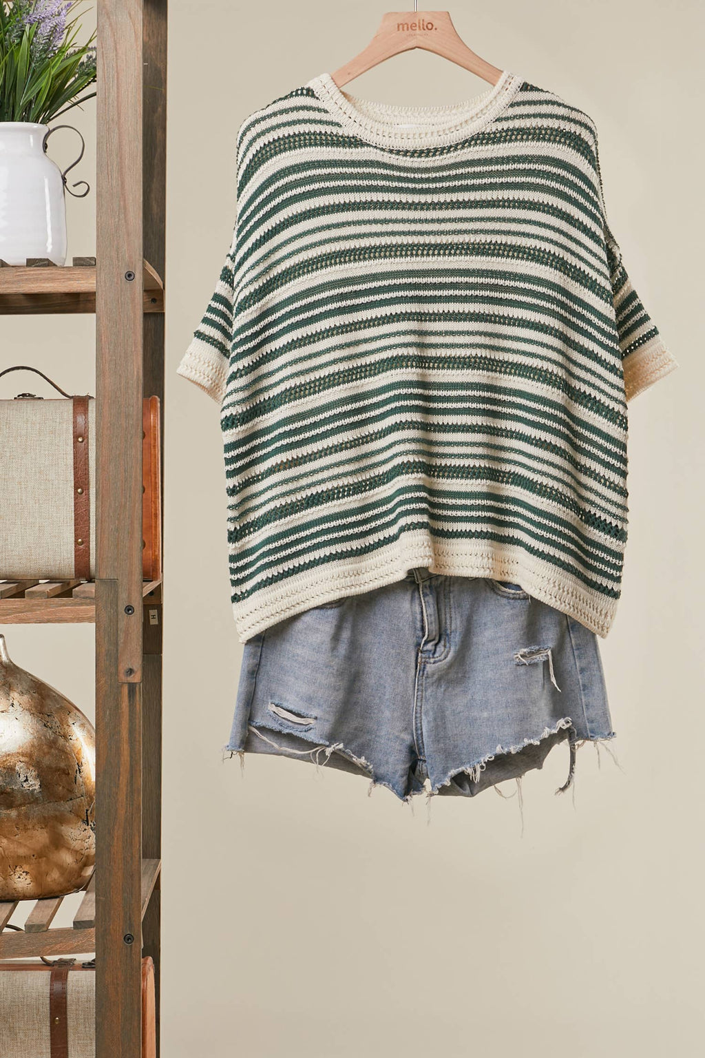 Emerald Stripe Knit Tee